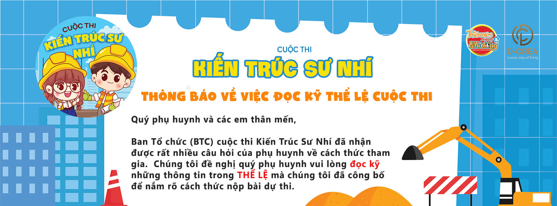 D-CREA | Cuộc thi KIẾN TRÚC SƯ NHÍ - Thông Báo Về Thể Lệ Và Cách Thức Nộp Bài Dự Thi