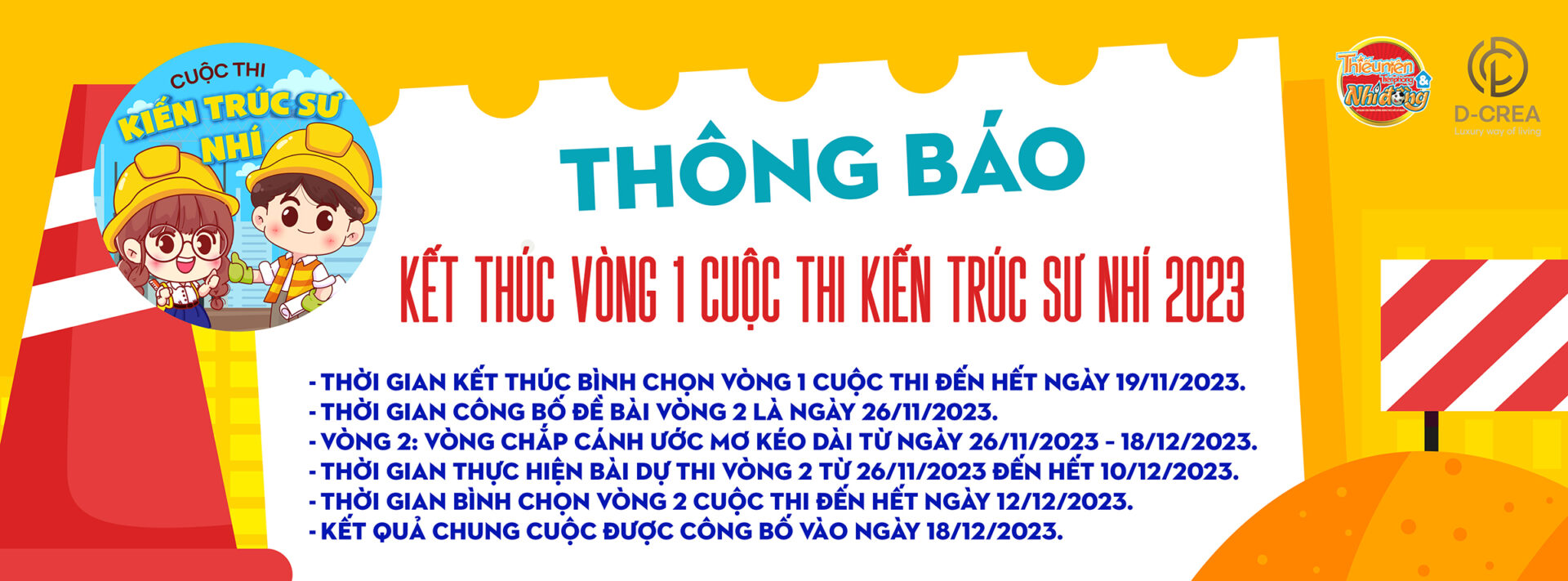 D-CREA | Cuộc Thi KIẾN TRÚC SƯ NHÍ - Thông báo Kết thúc Vòng 1 cuộc thi